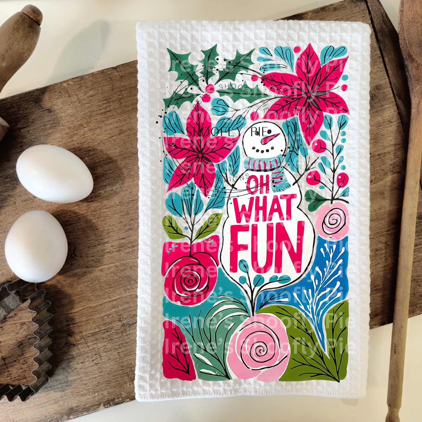 Christmas Kitchen Towel Sublimation Set, Joy Hand Towel Png, Snowman Towel Png