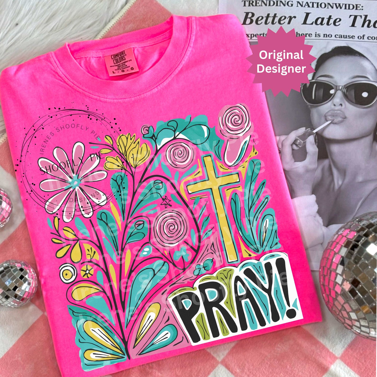 Pray PNG, Preppy Christian PNG, Bible Verse Tee Design