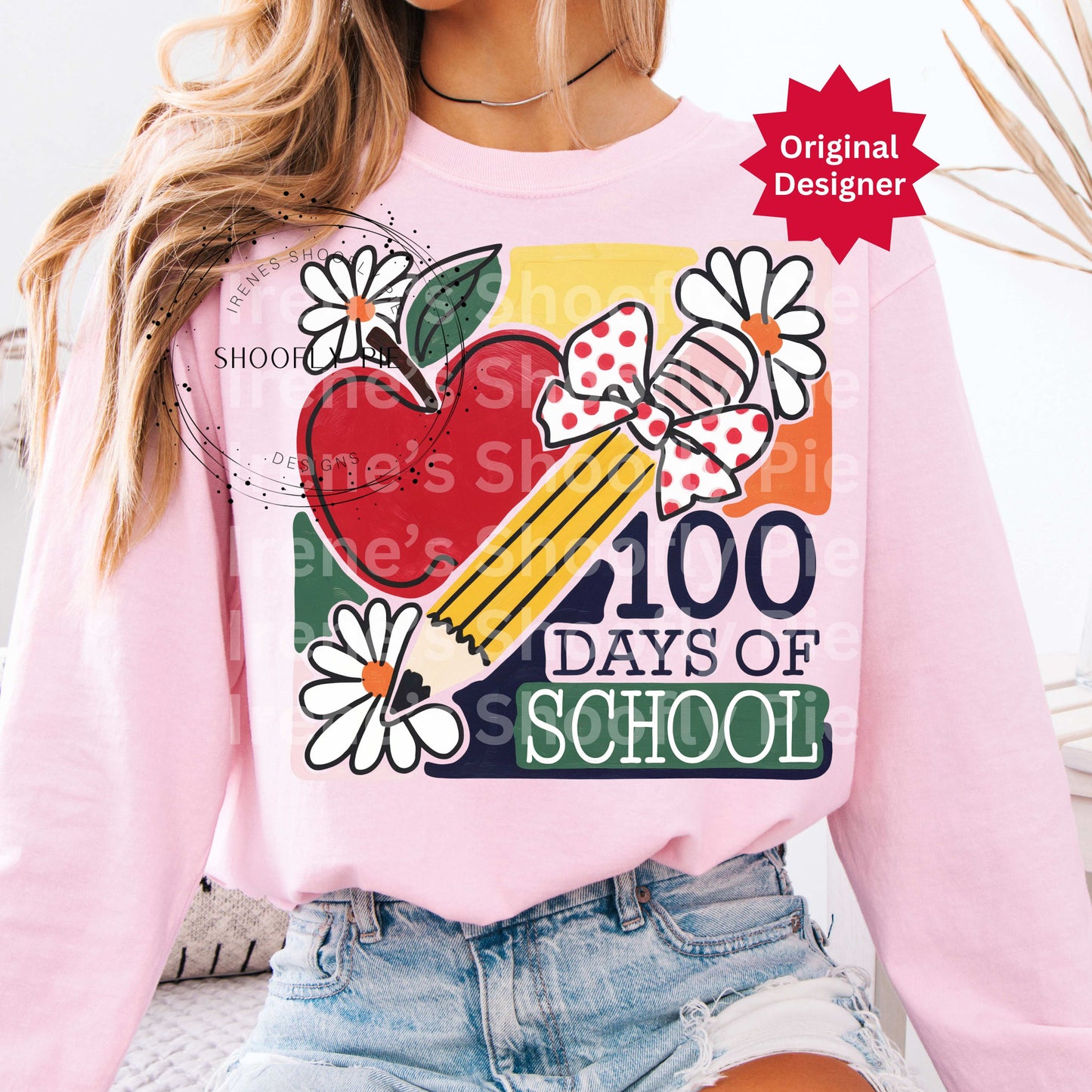 Preppy School Days PNG, 100 Days Of School PNG
