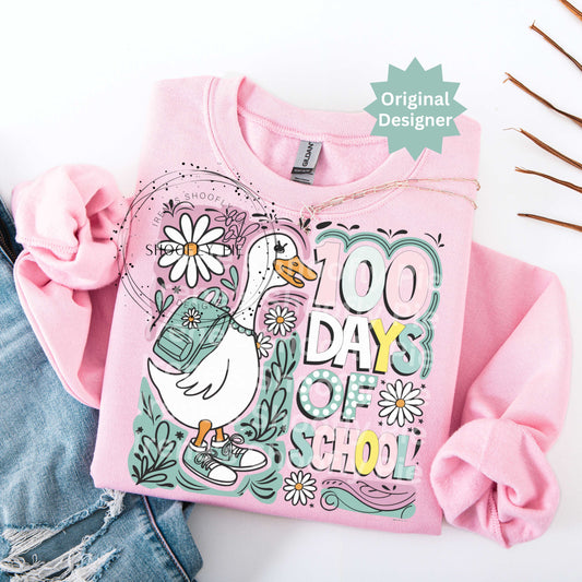 100 Days of School Goose PNG