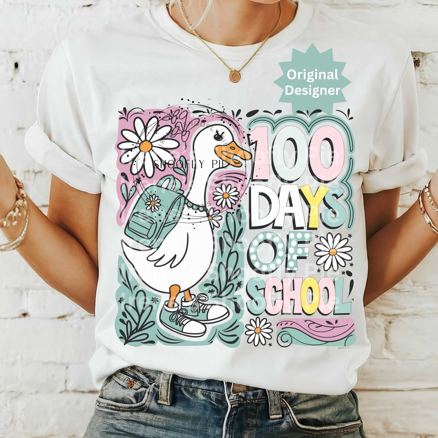 100 Days of School Goose PNG