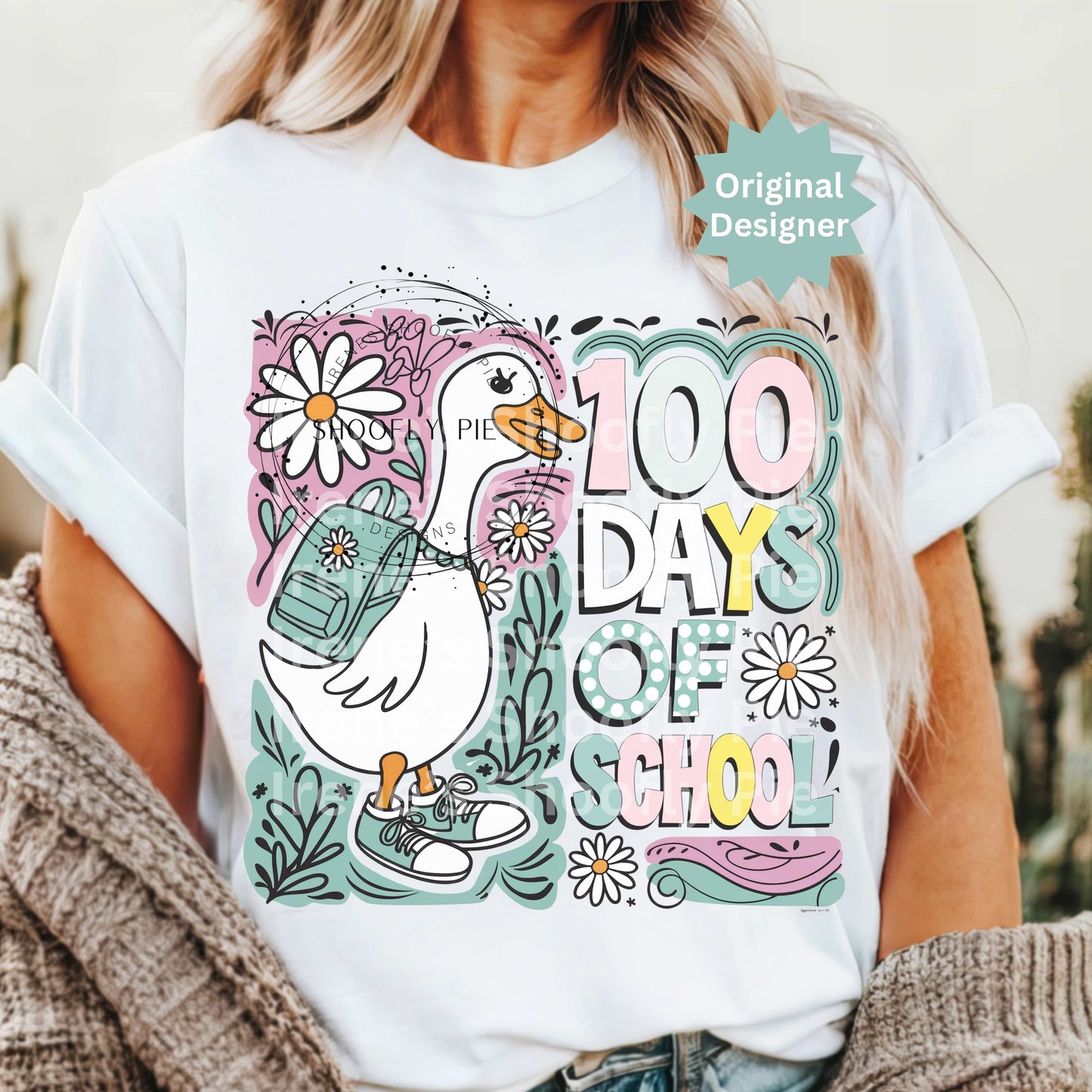100 Days of School Goose PNG