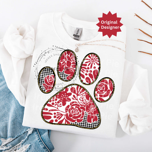 Floral Elephant Paw PNG, School Mascot PNG