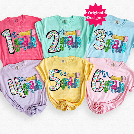 Back To School T-shirt Design Bundle - 8 Designs - Grade School Design Bundle PNGs