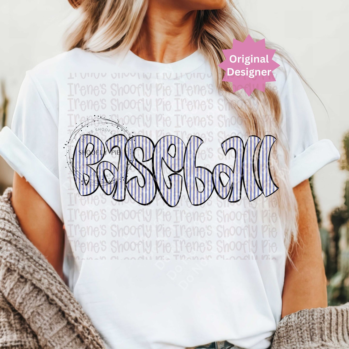 Retro Striped Baseball PNG