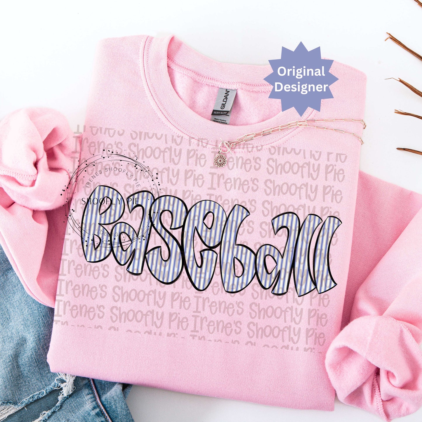 Retro Striped Baseball PNG