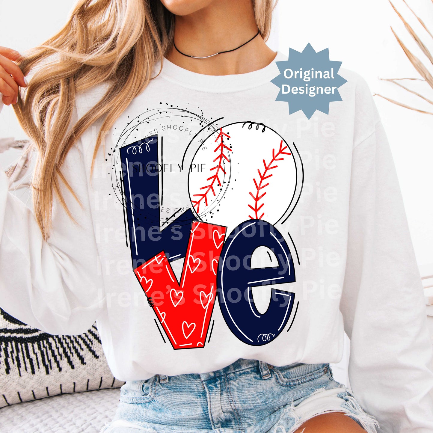 Preppy Baseball Love PNG