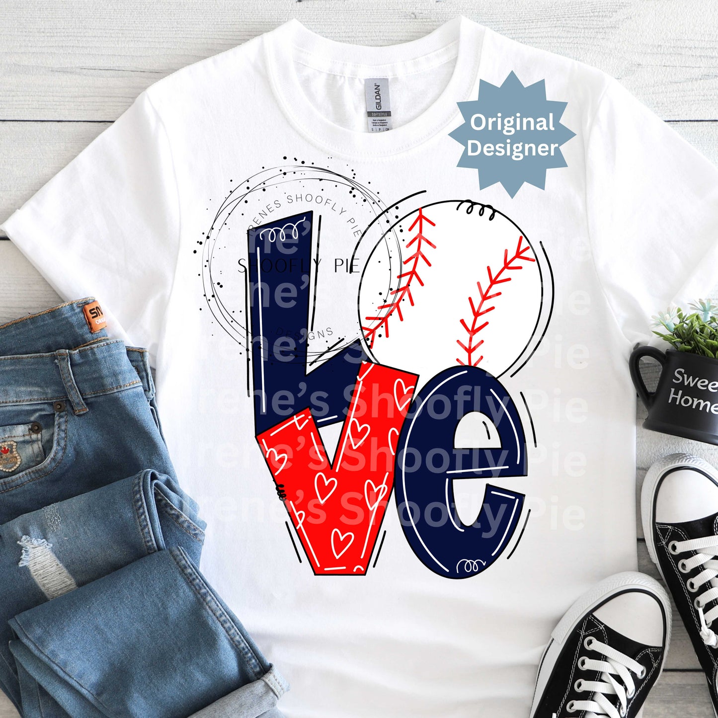 Preppy Baseball Love PNG