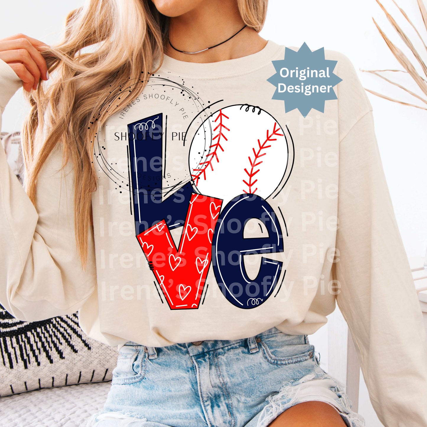 Preppy Baseball Love PNG