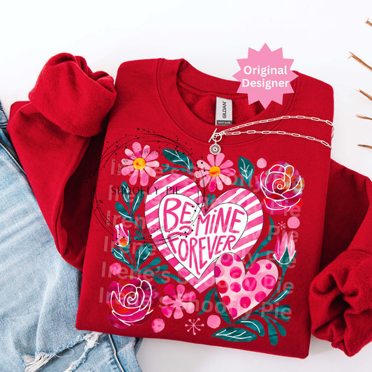 Coquette Valentine's Day Be Mine Forever T-shirt PNG Design