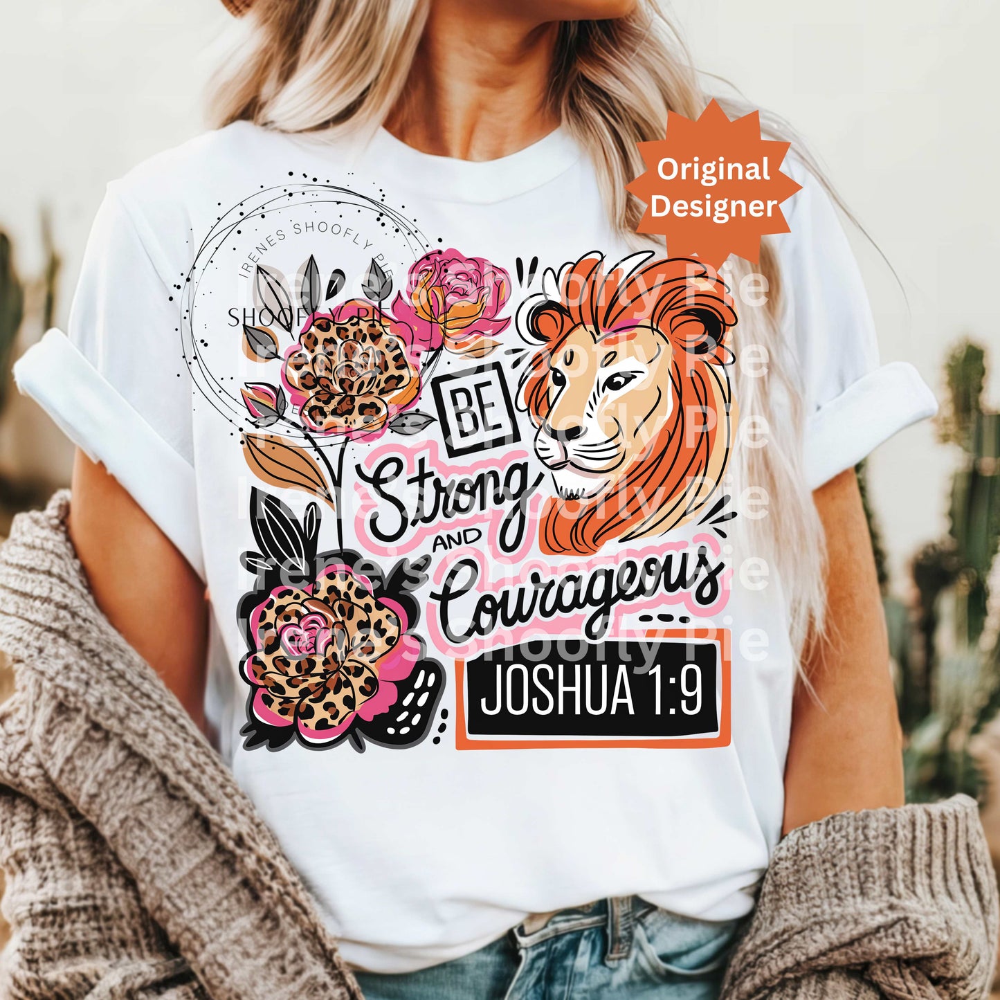 Be Strong And Courageous Bible Verse PNG