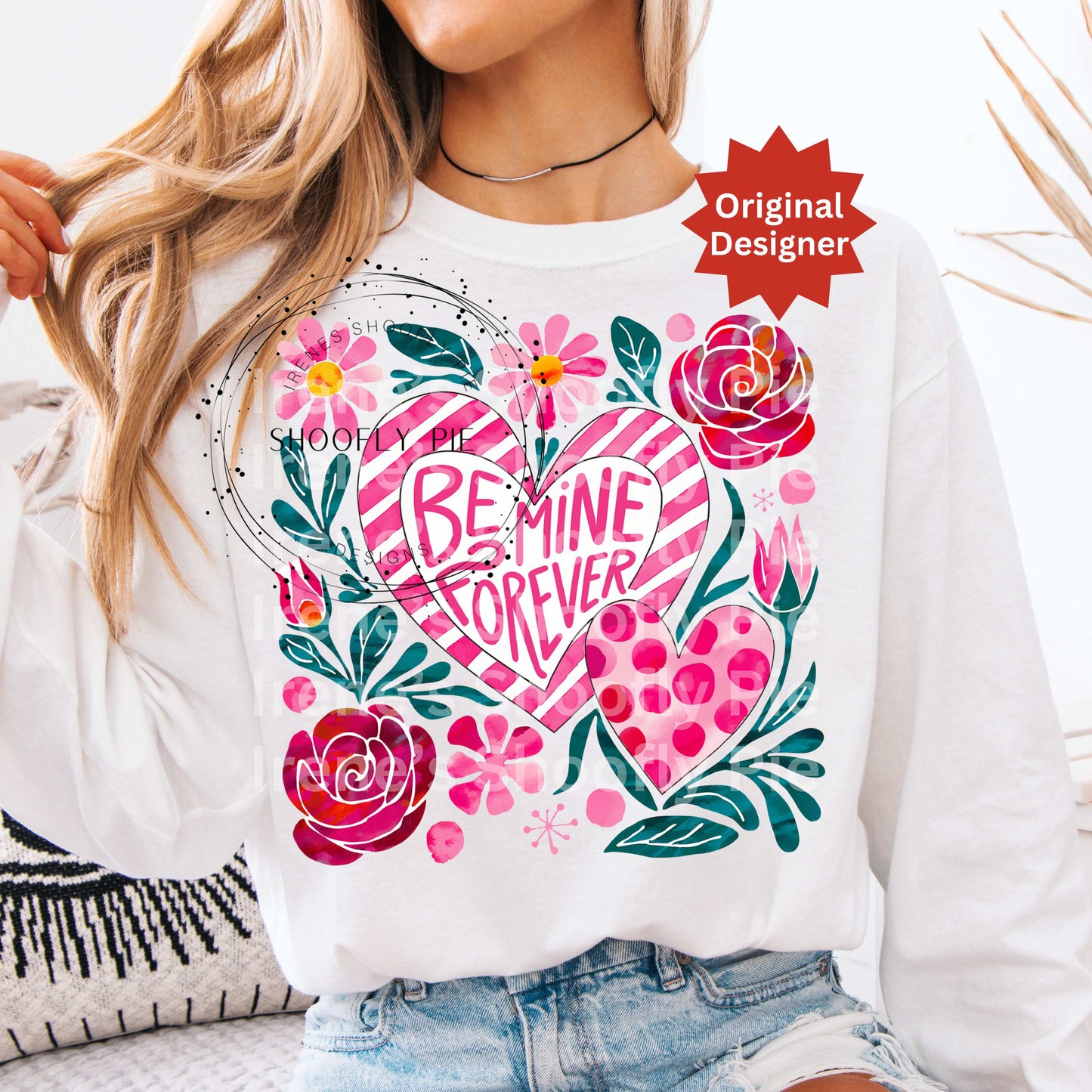 Coquette Valentine's Day Be Mine Forever T-shirt PNG Design