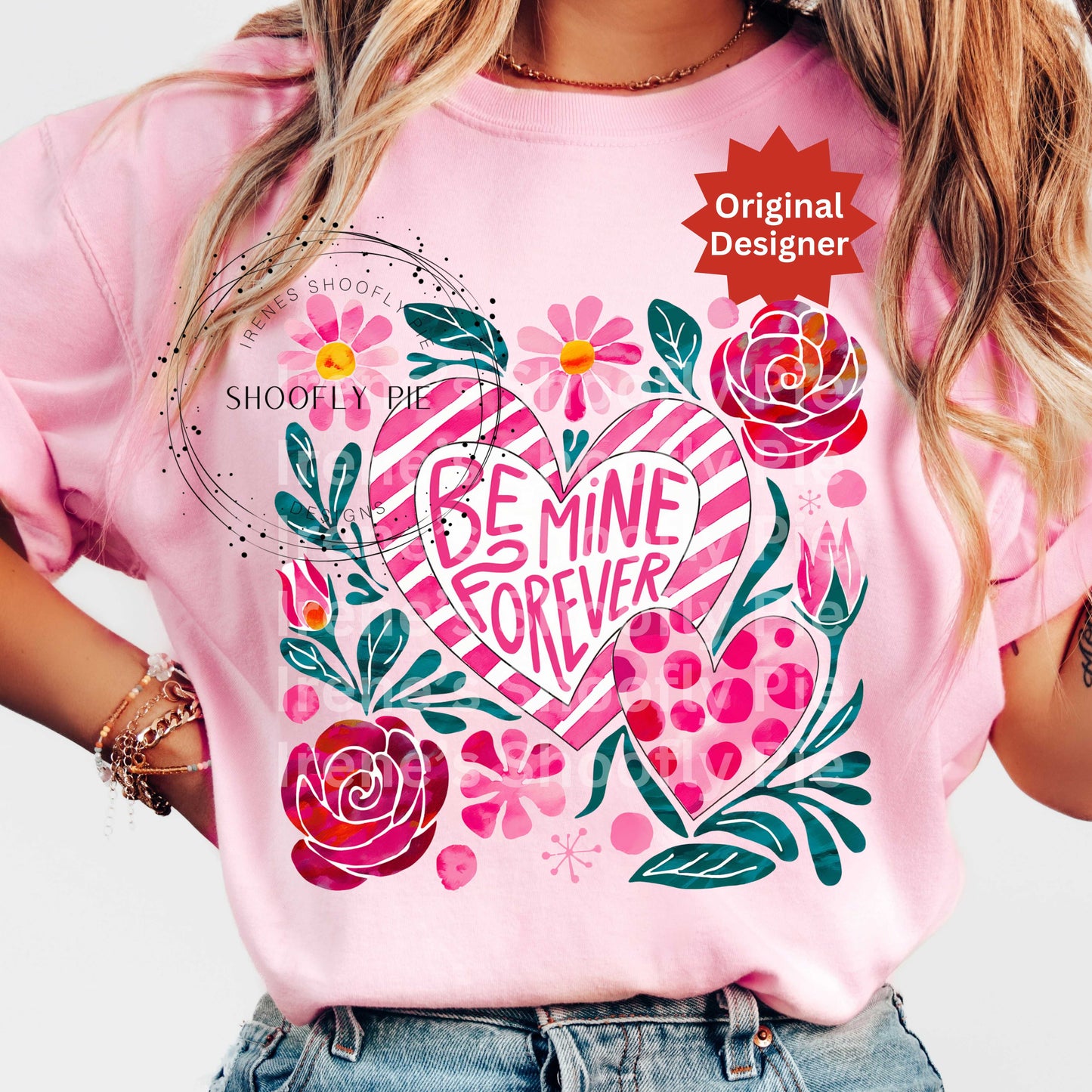 Coquette Valentine's Day Be Mine Forever T-shirt PNG Design