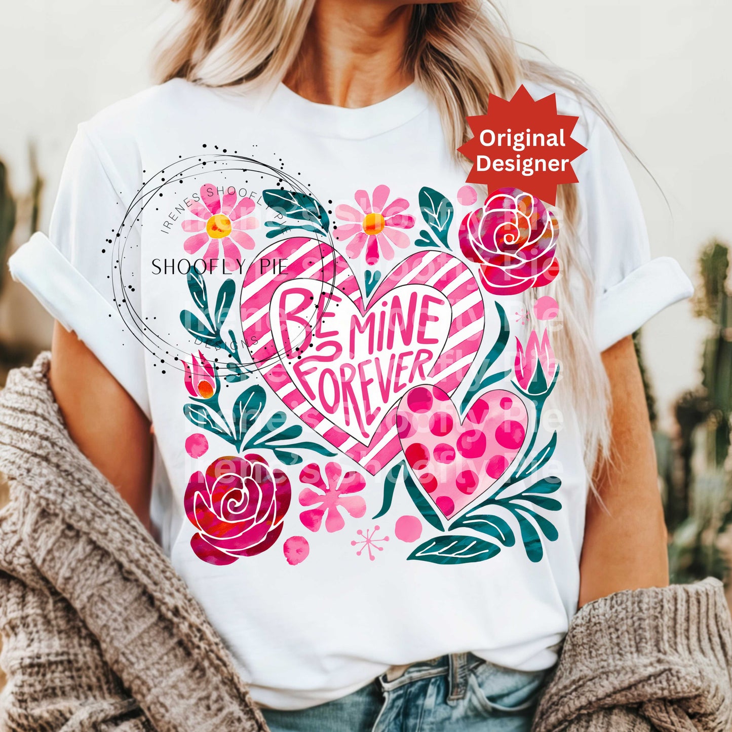 Coquette Valentine's Day Be Mine Forever T-shirt PNG Design
