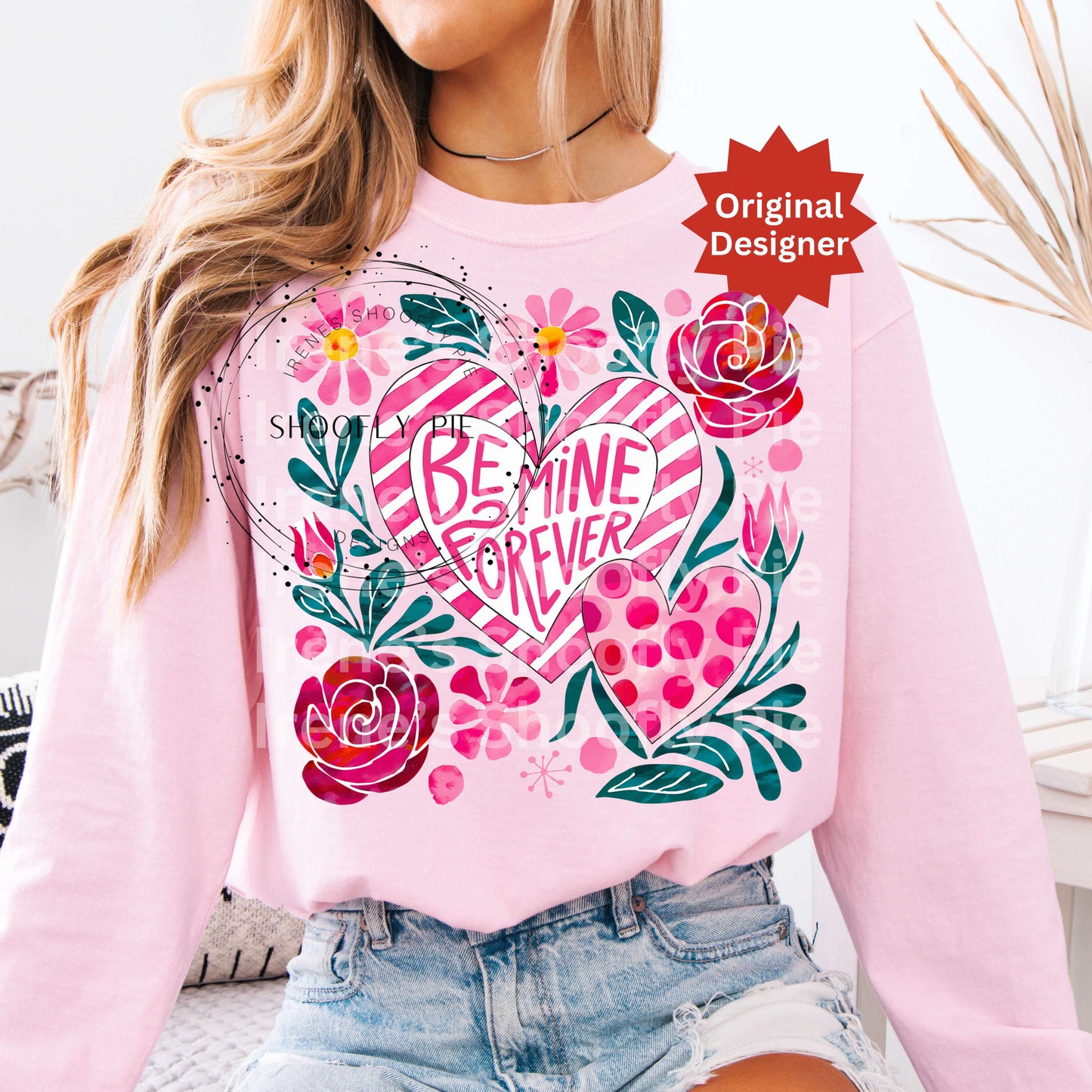 Coquette Valentine's Day Be Mine Forever T-shirt PNG Design