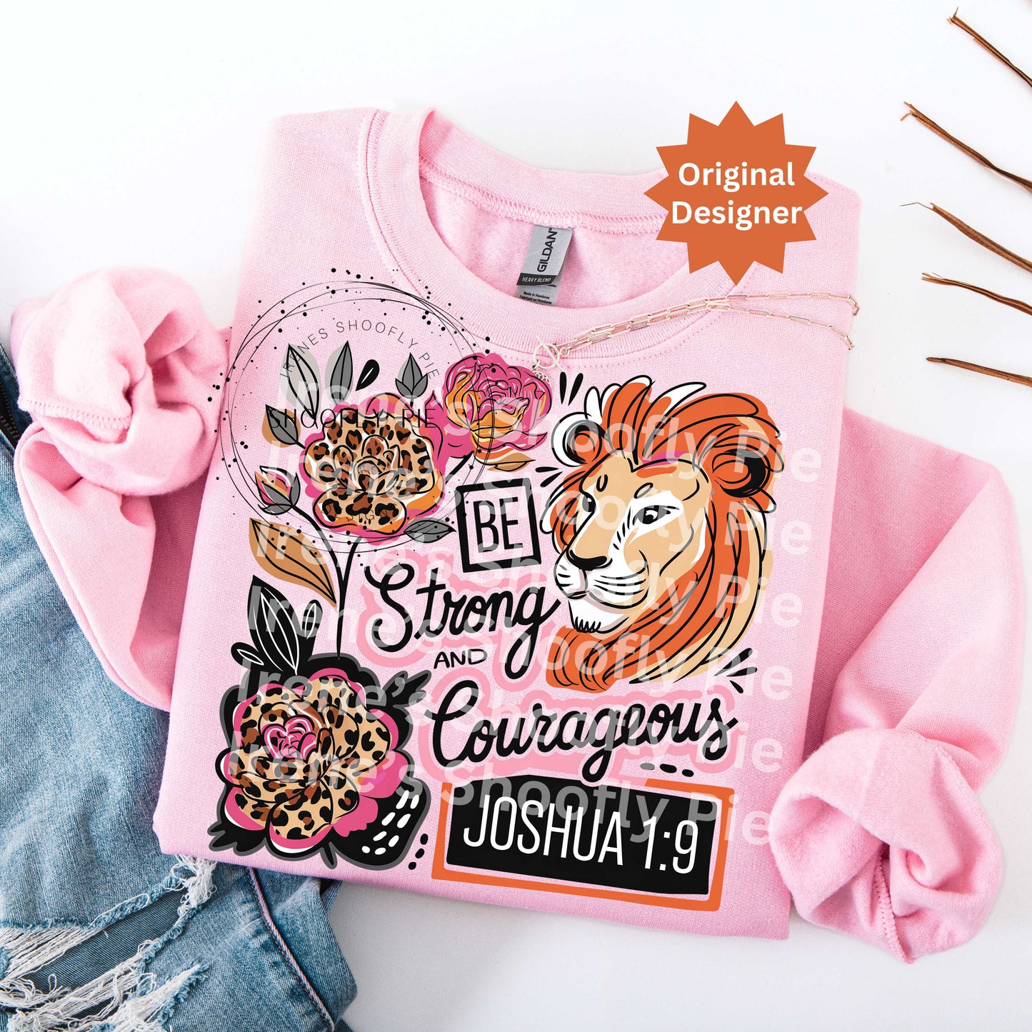 Be Strong And Courageous Bible Verse PNG