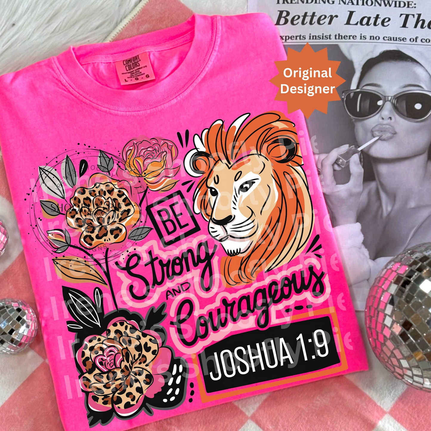 Be Strong And Courageous Bible Verse PNG