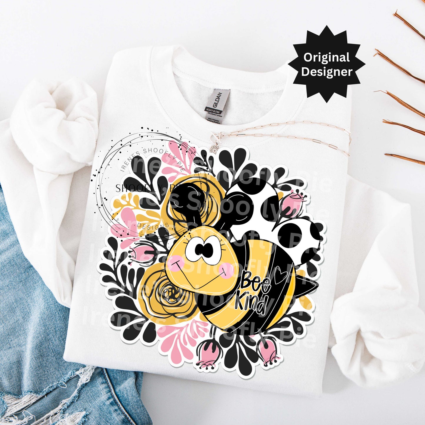 Bee Kind Floral PNG