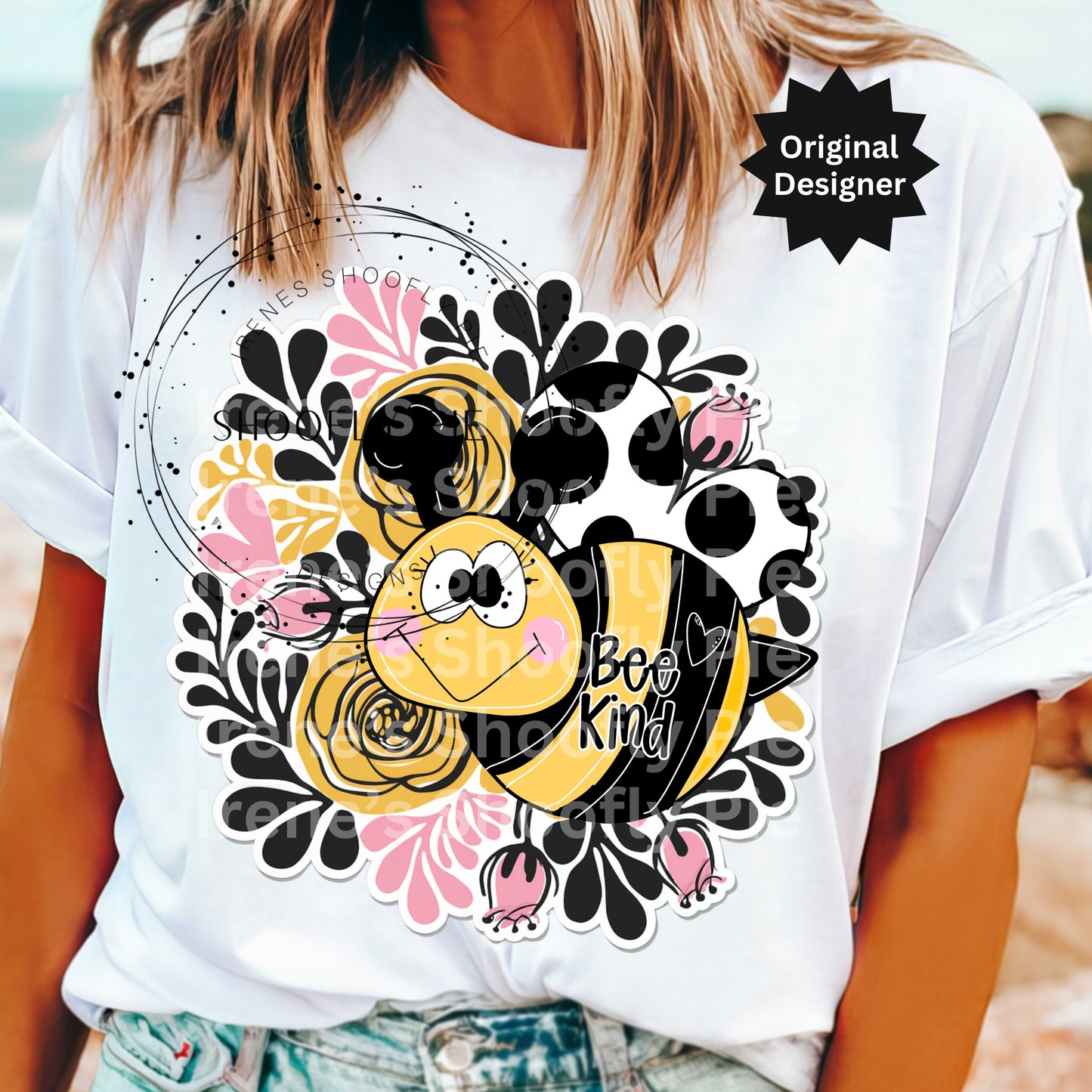 Bee Kind Floral PNG
