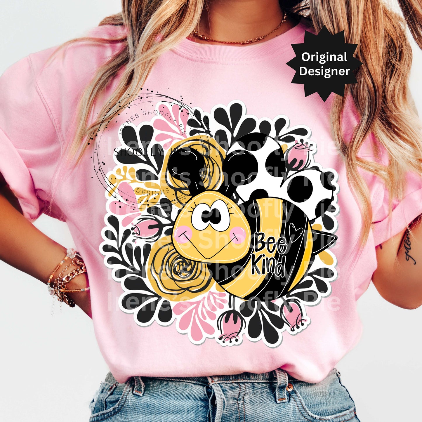 Bee Kind Floral PNG