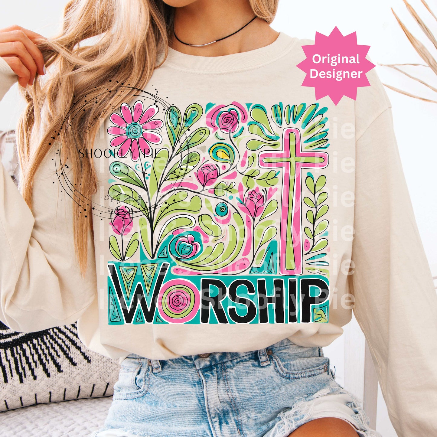 Boho Floral Worship PNG, Coquette Christian Tshirt Png
