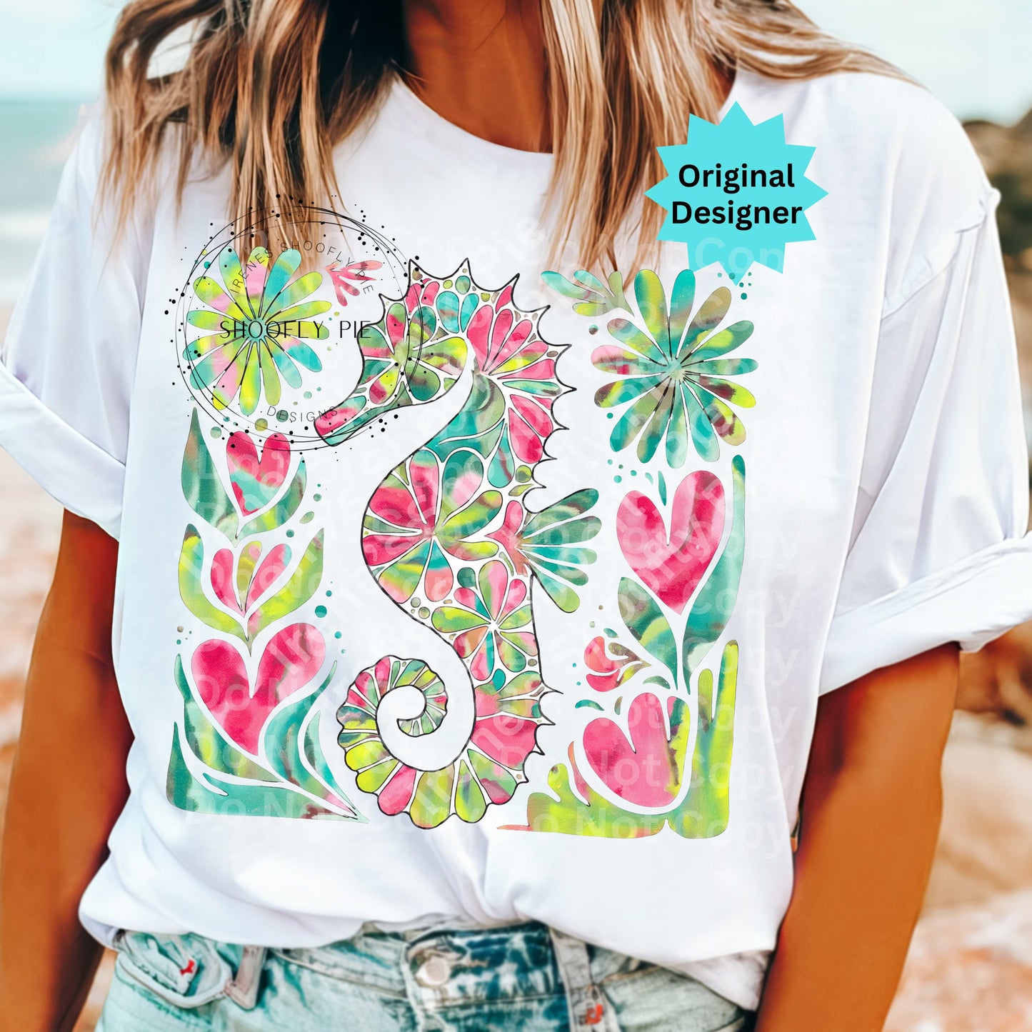 Floral Seahorse PNG