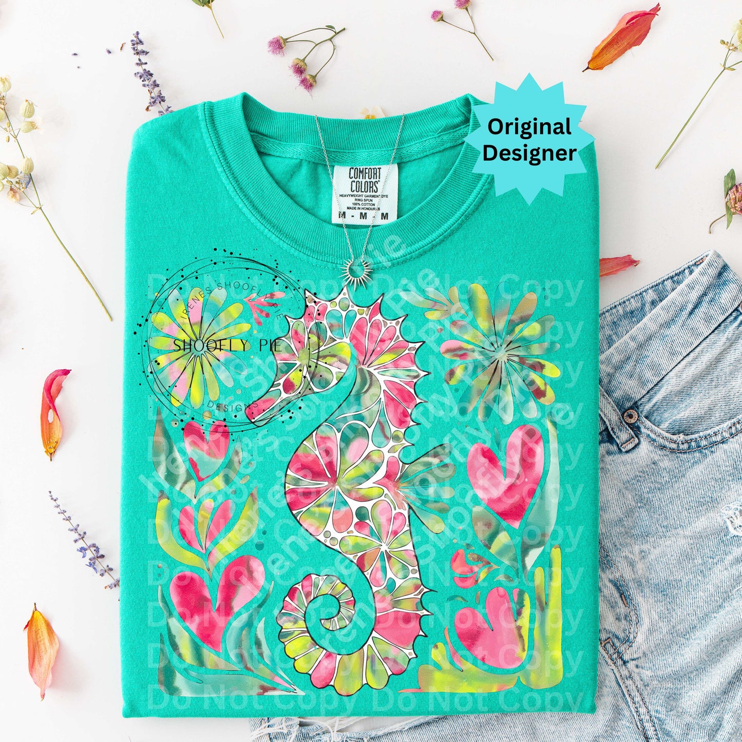 Floral Seahorse PNG