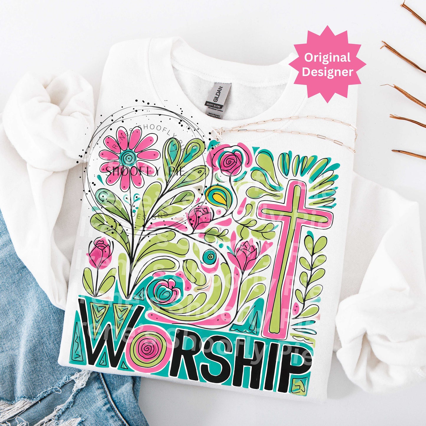 Boho Floral Worship PNG, Coquette Christian Tshirt Png