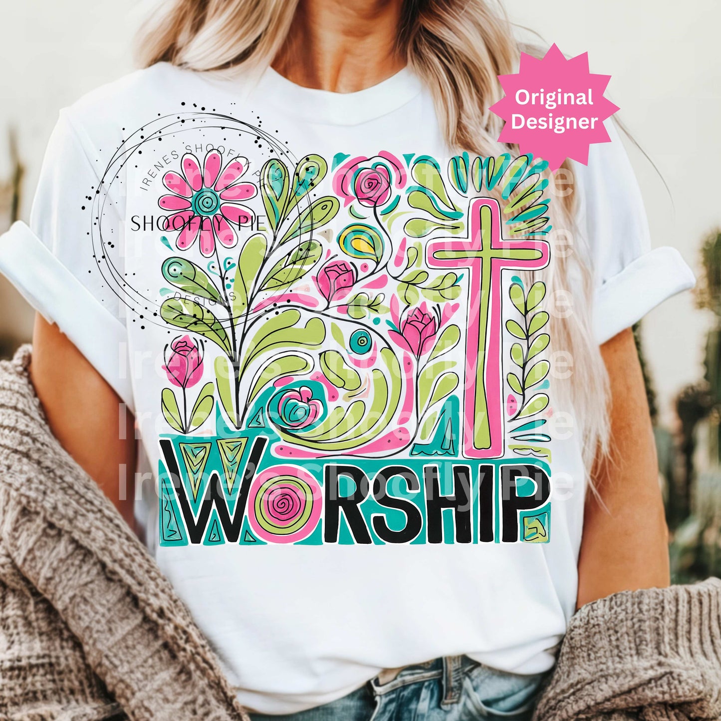 Boho Floral Worship PNG, Coquette Christian Tshirt Png