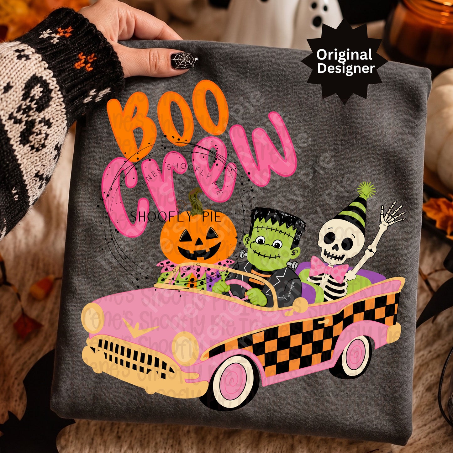 Boo Crew Halloween Car PNG