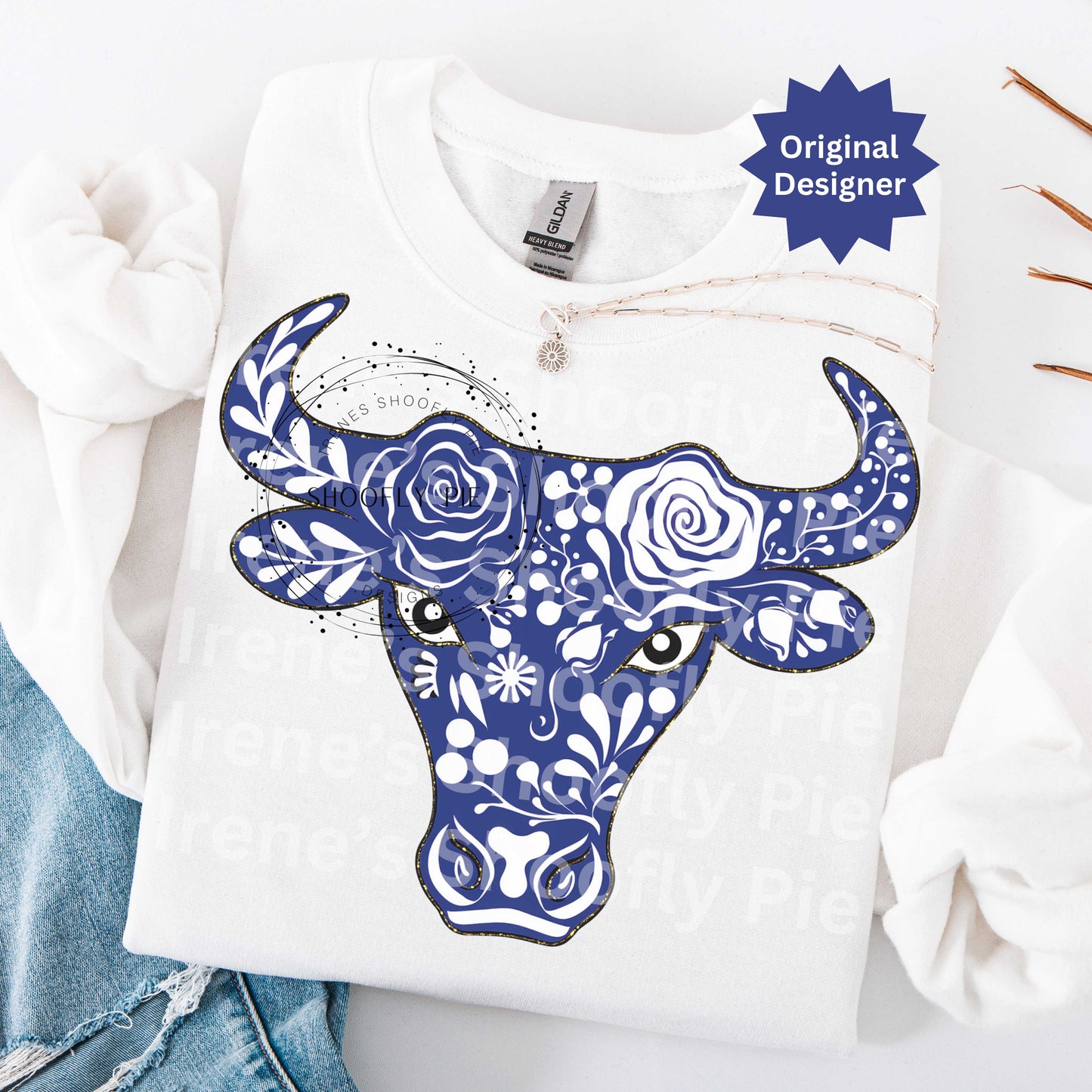 Bull Mascot Blue and White PNG, Team Sports Mascot PNG