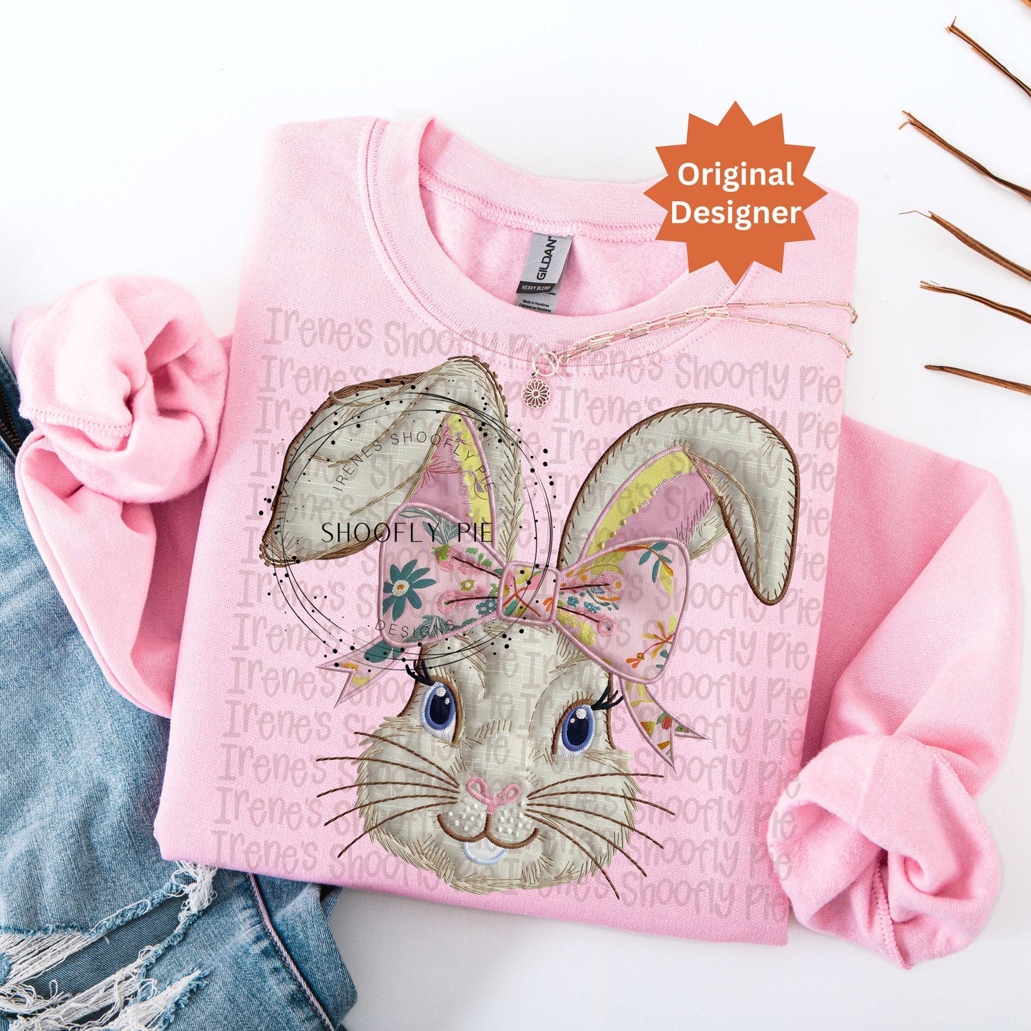 Coquette Easter Bunny PNG