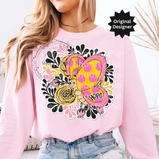 Floral Spring Butterfly PNG - Encouragement Gift Design Png