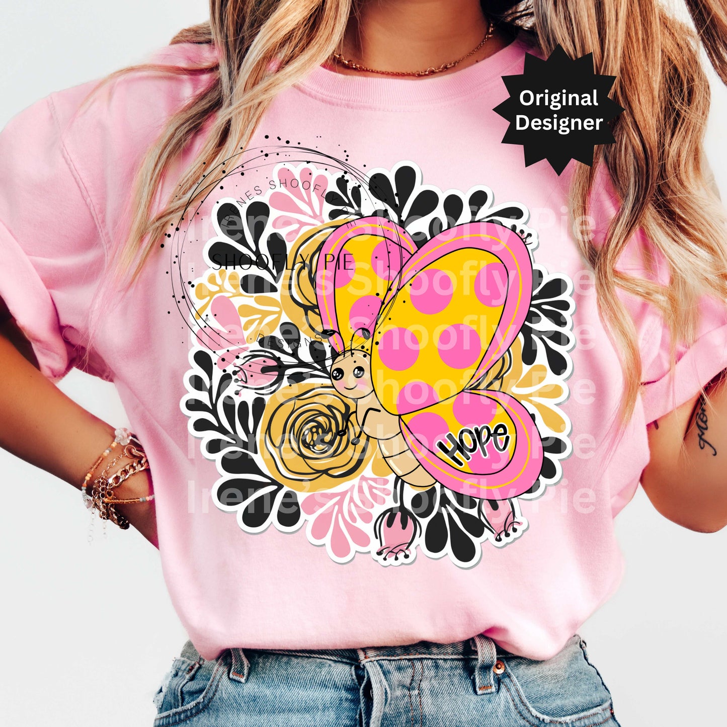 Floral Spring Butterfly PNG - Encouragement Gift Design Png