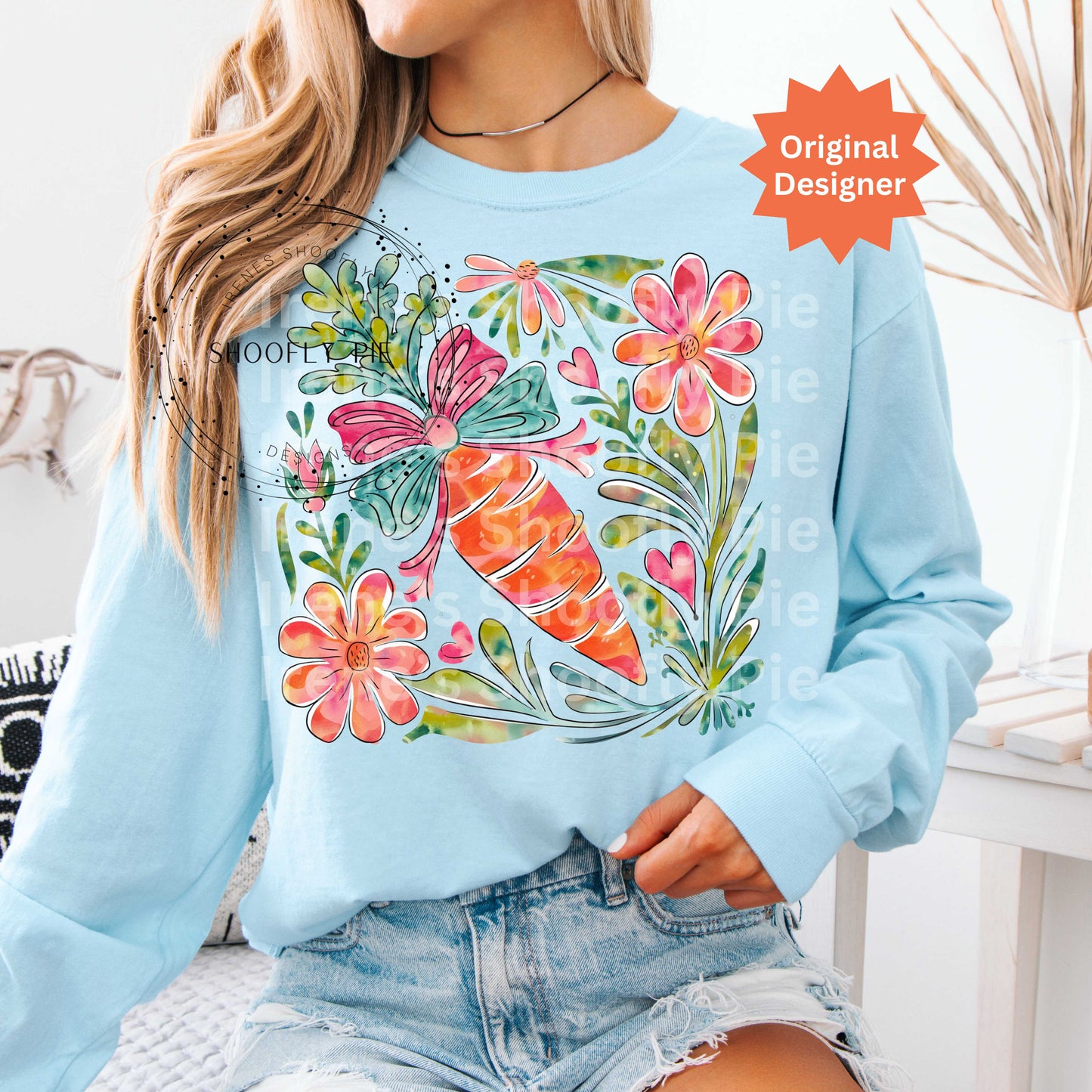 Floral Easter Carrot Png - Coquette Spring Easter Design