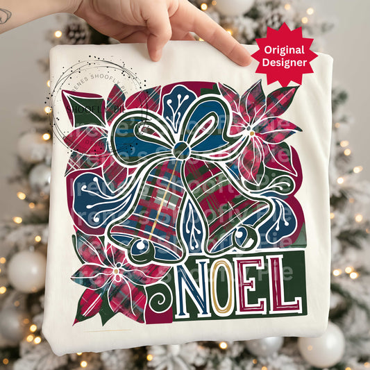 Christmas Plaid Tshirt Png, Christmas Bells Png