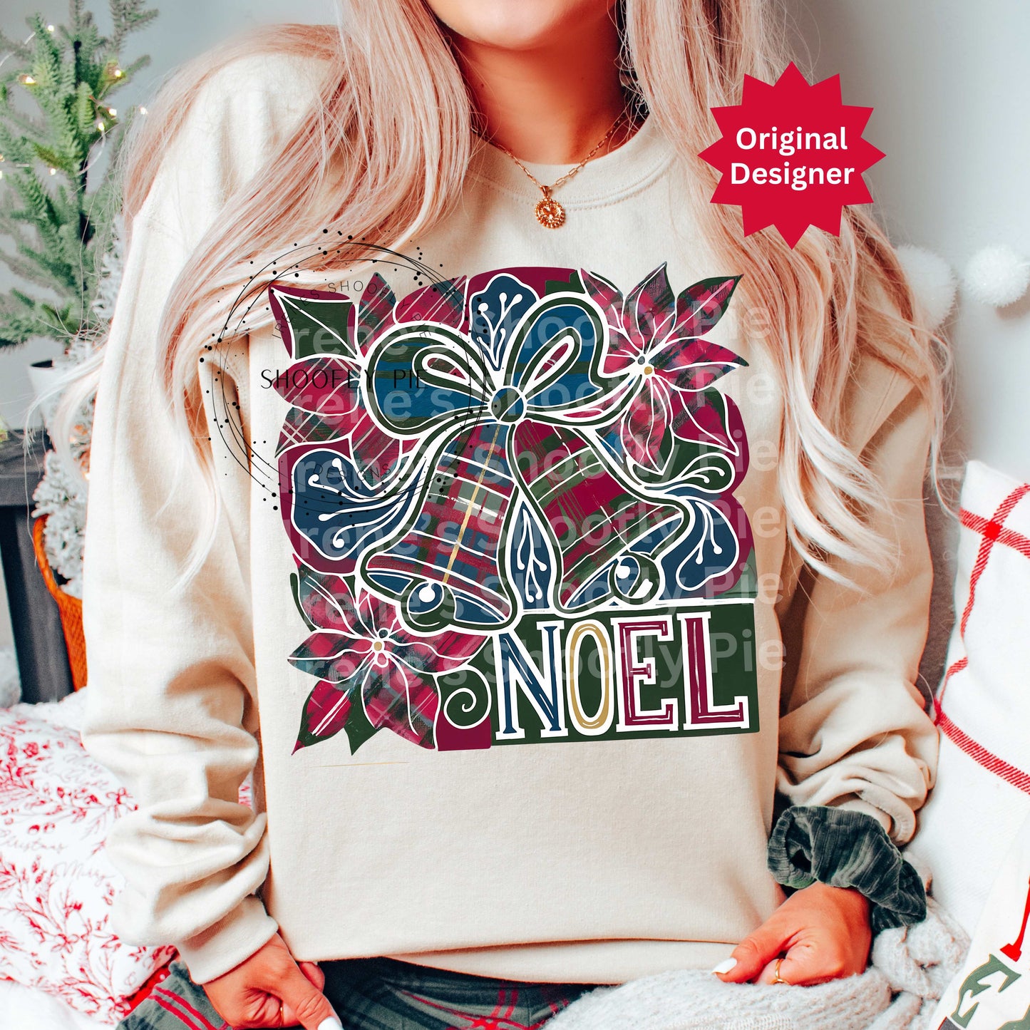 Christmas Plaid Tshirt Png, Christmas Bells Png