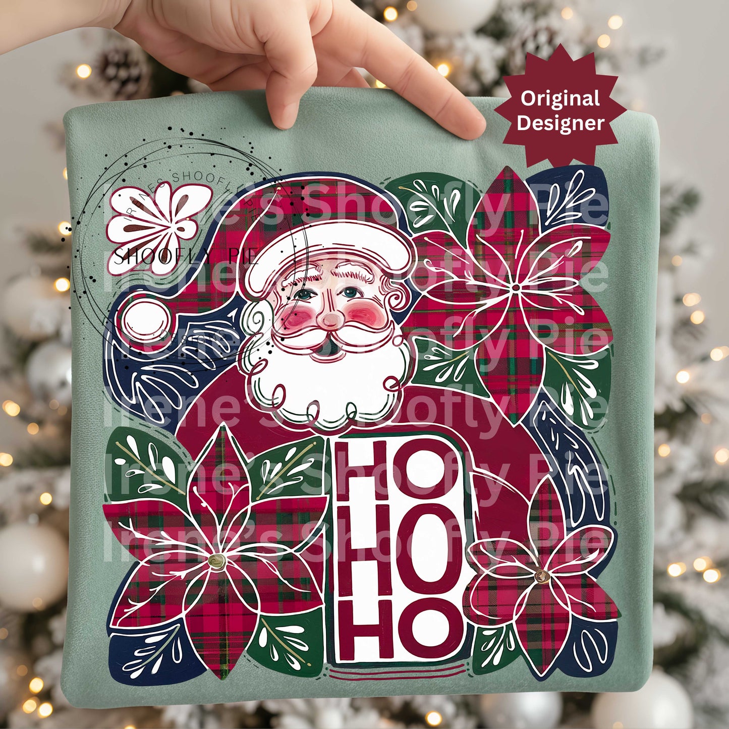 Christmas Santa Tshirt Design Png, Plaid Christmas Png