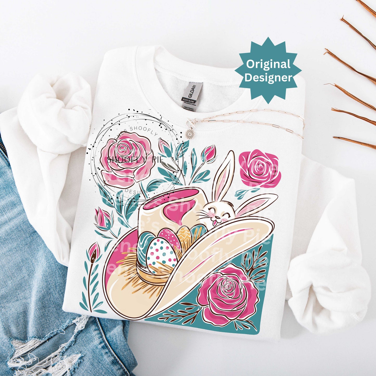 Western Cowboy Hat and Bunny PNG