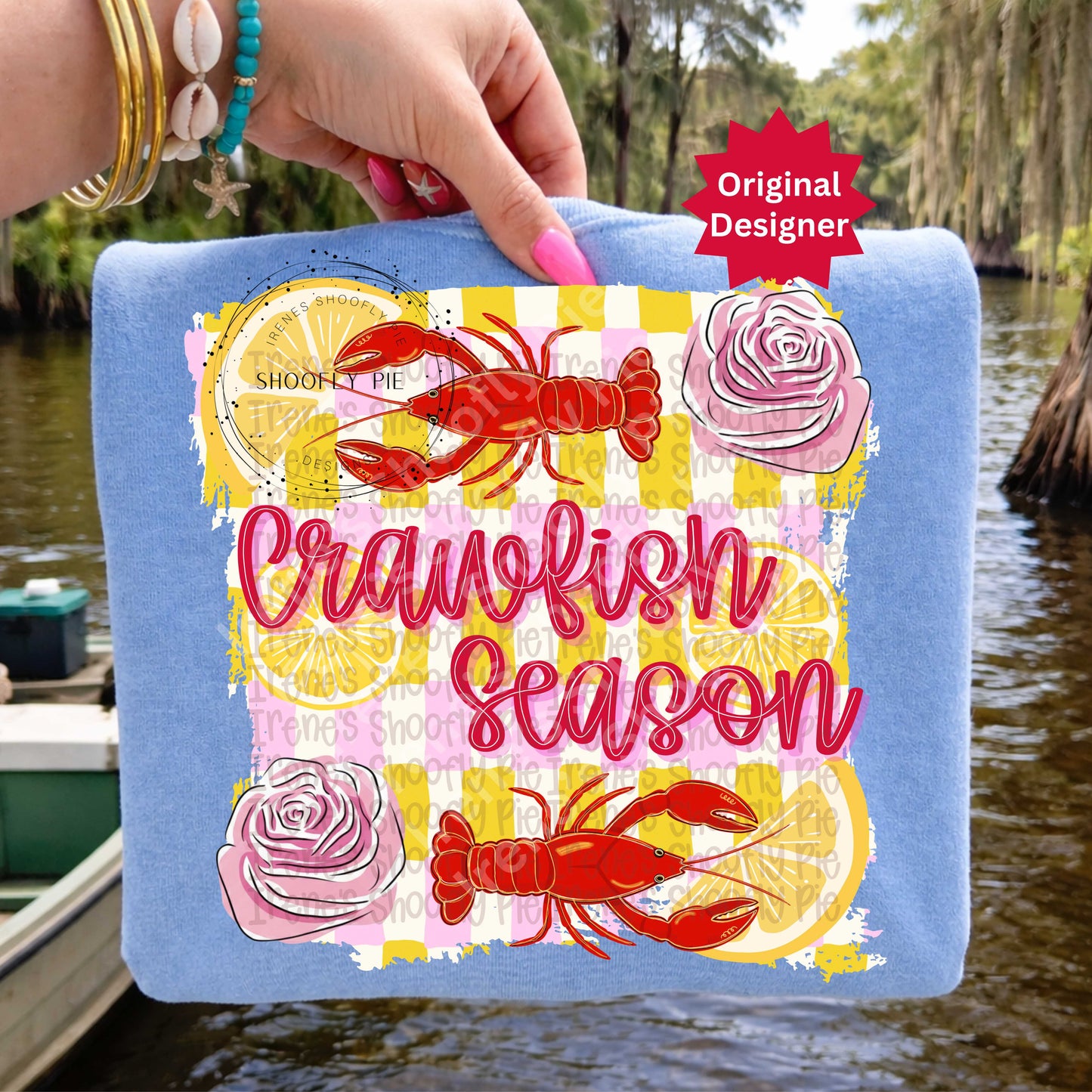 Preppy Floral Crawfish Season Png
