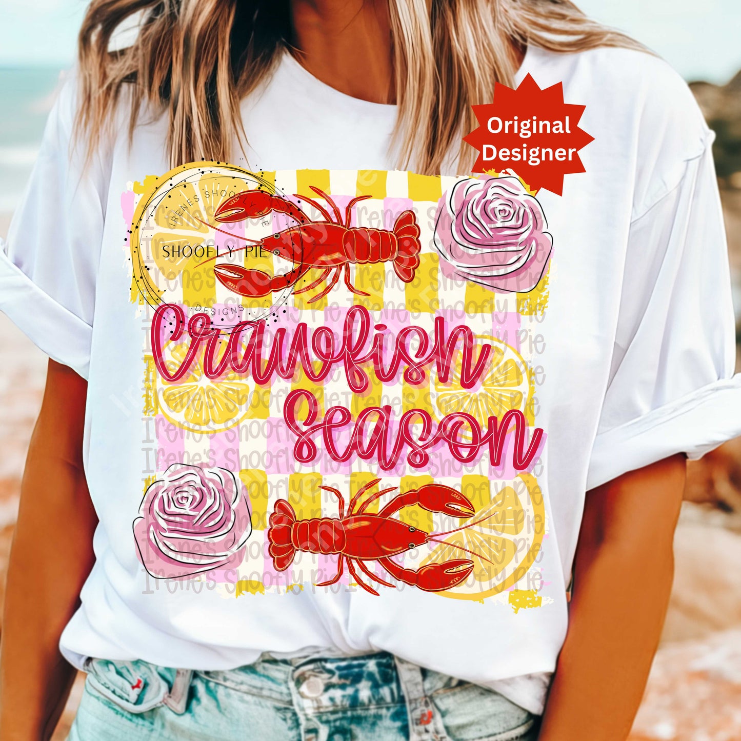 Preppy Floral Crawfish Season Png