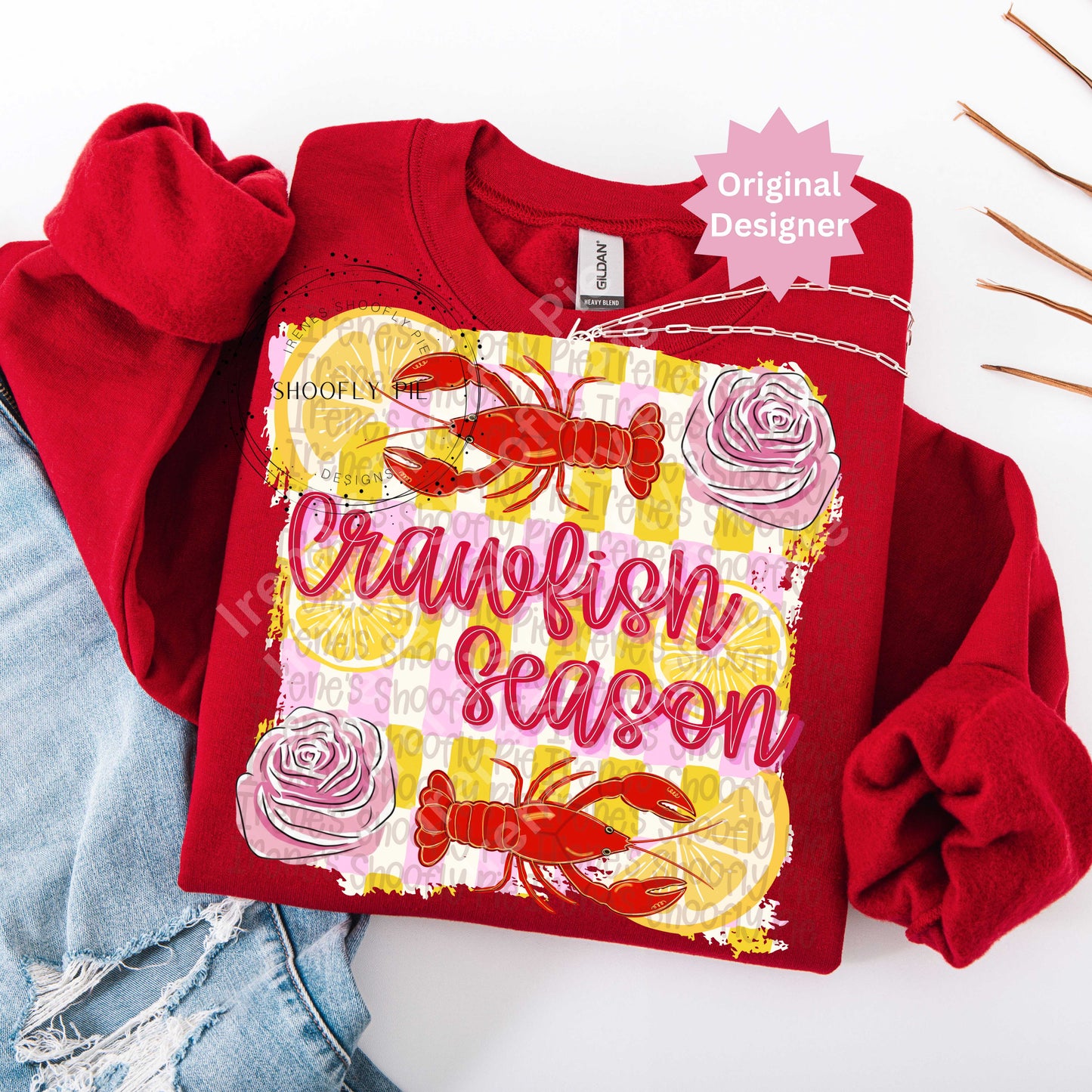 Preppy Floral Crawfish Season Png