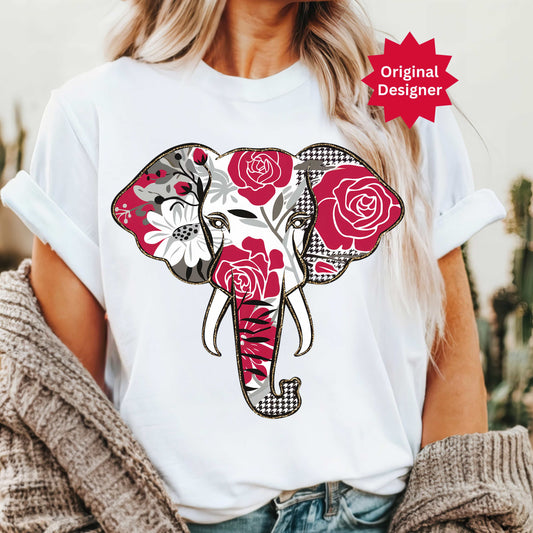 Floral Elephant PNG · Houndstooth Game Day Design