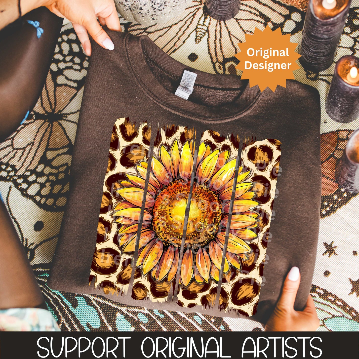 Fall Sunflower Brushstroke Tshirt PNG