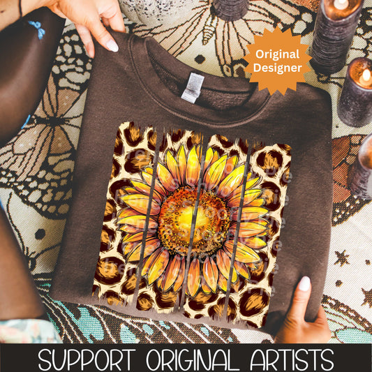 Fall Sunflower Brushstroke Tshirt PNG