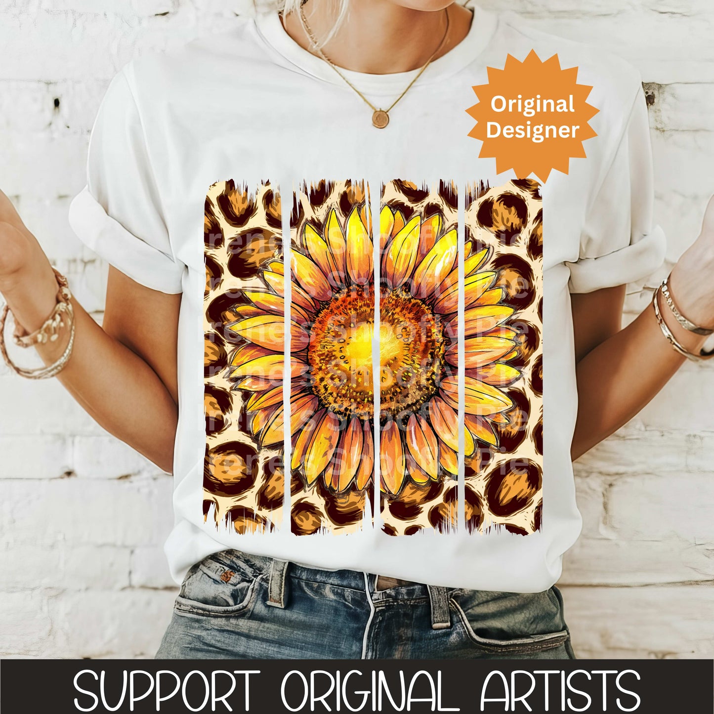 Fall Sunflower Brushstroke Tshirt PNG