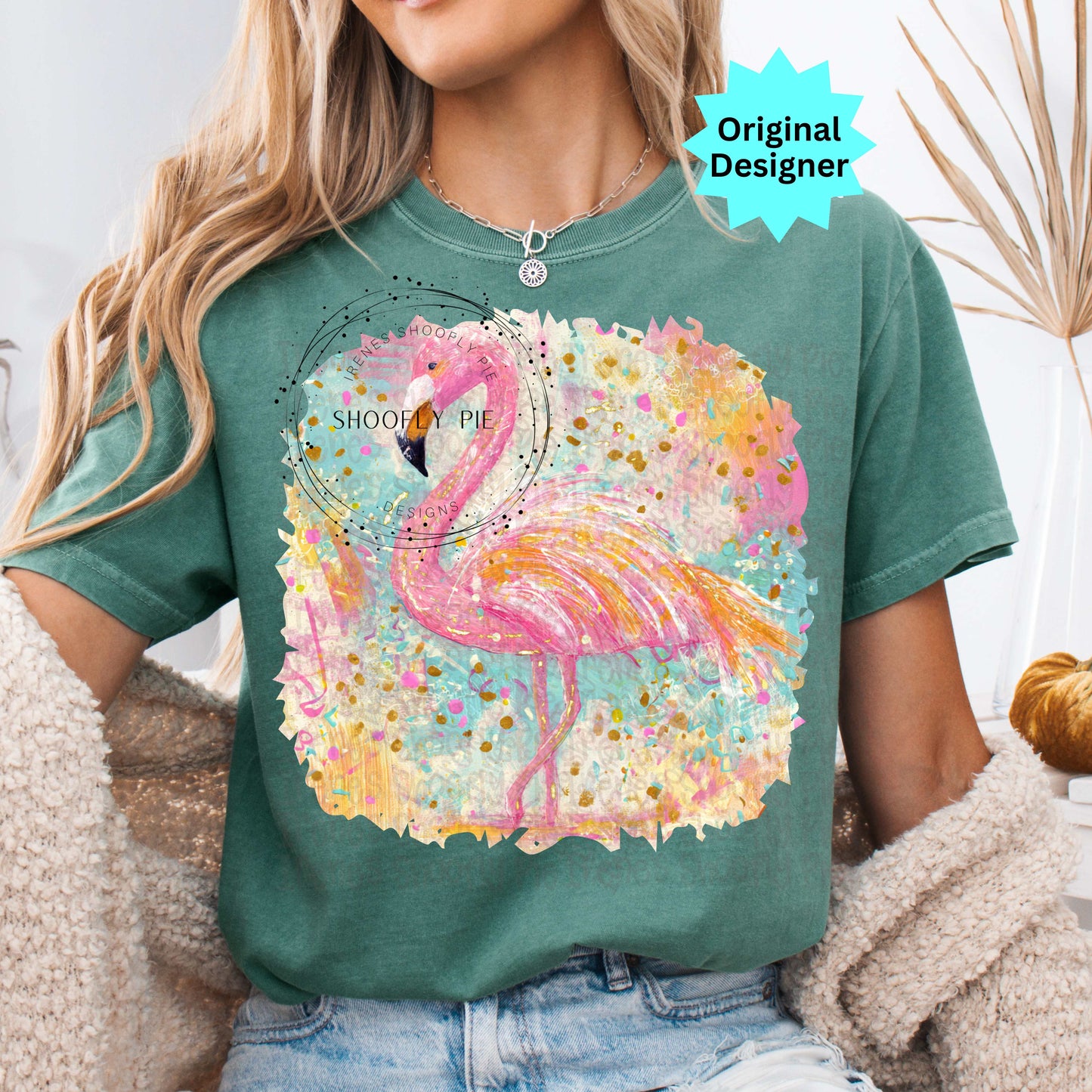 Hand Painted Flamingo PNG