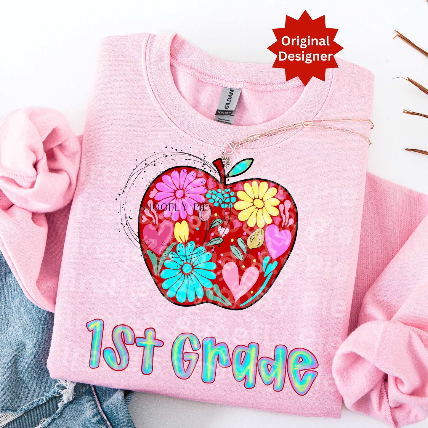 Back To School First Grade Floral T-shirt PNG