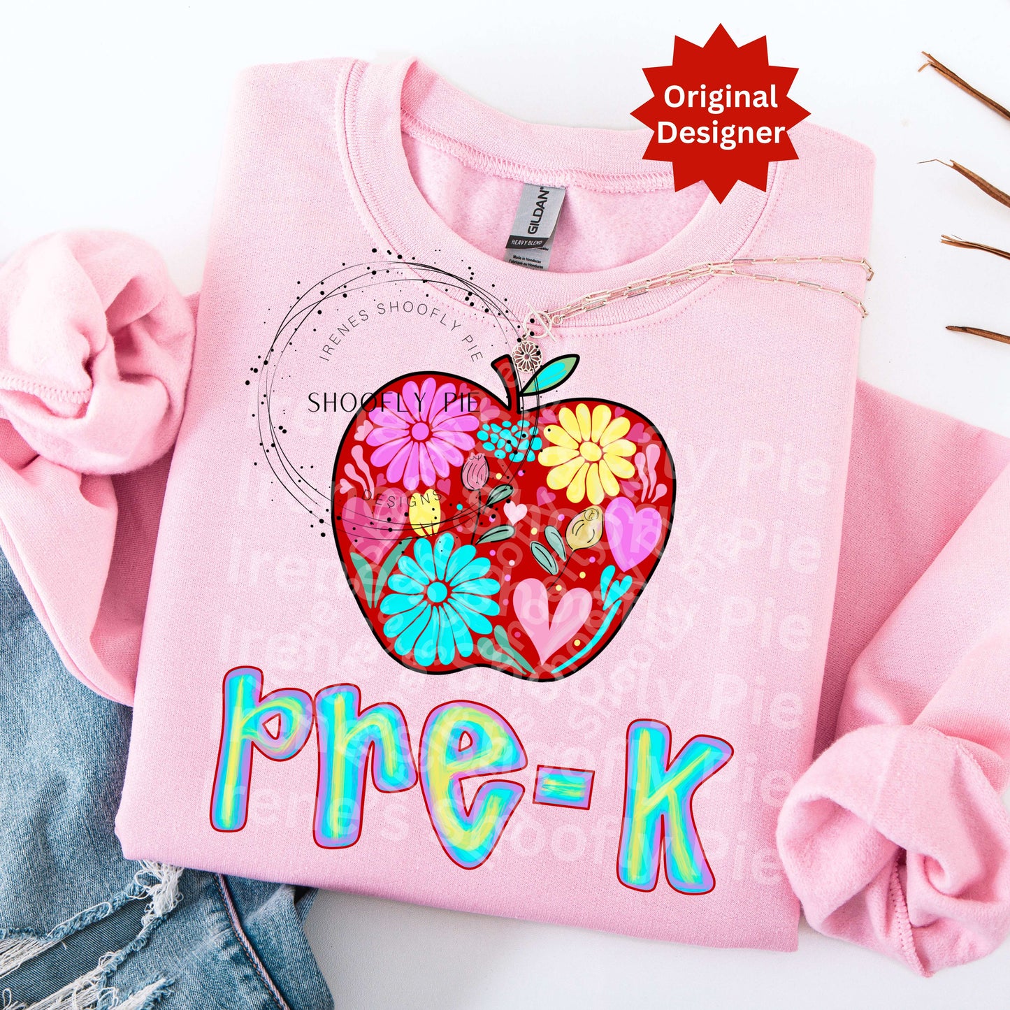 Back To School Pre-K Floral PNG