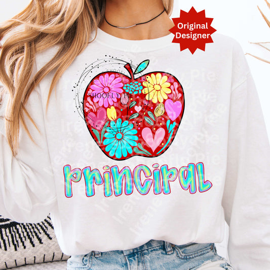 Back To School Floral Principal PNG